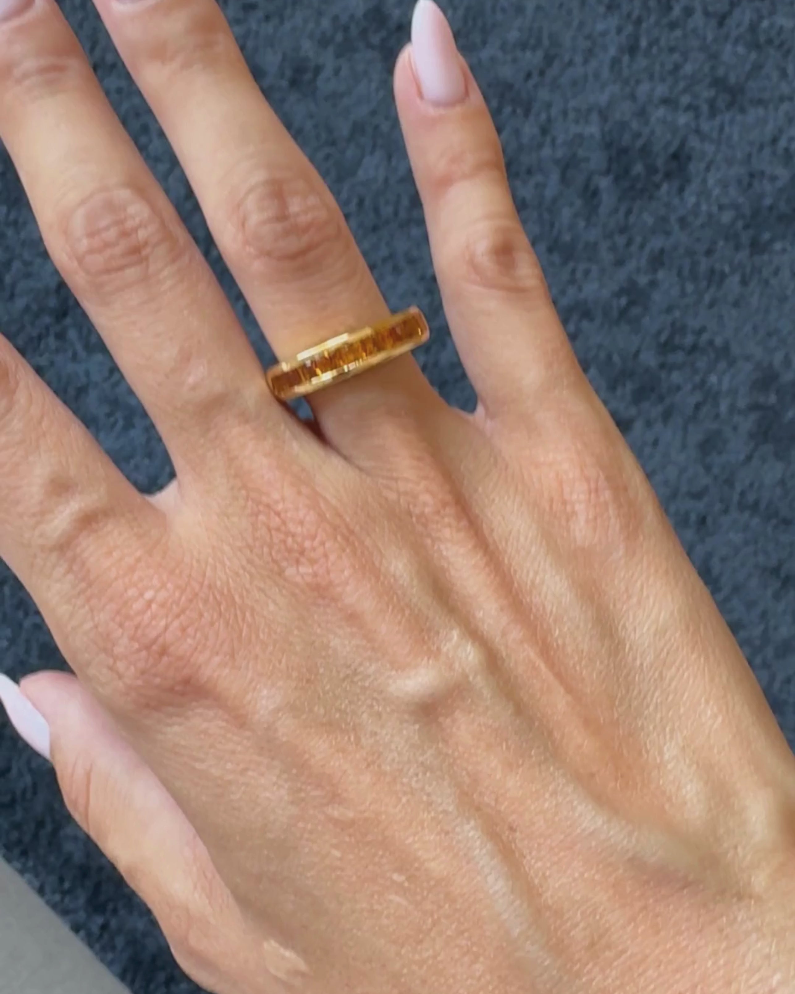 CIEL RING 9 Natural Citrines Carré Princess