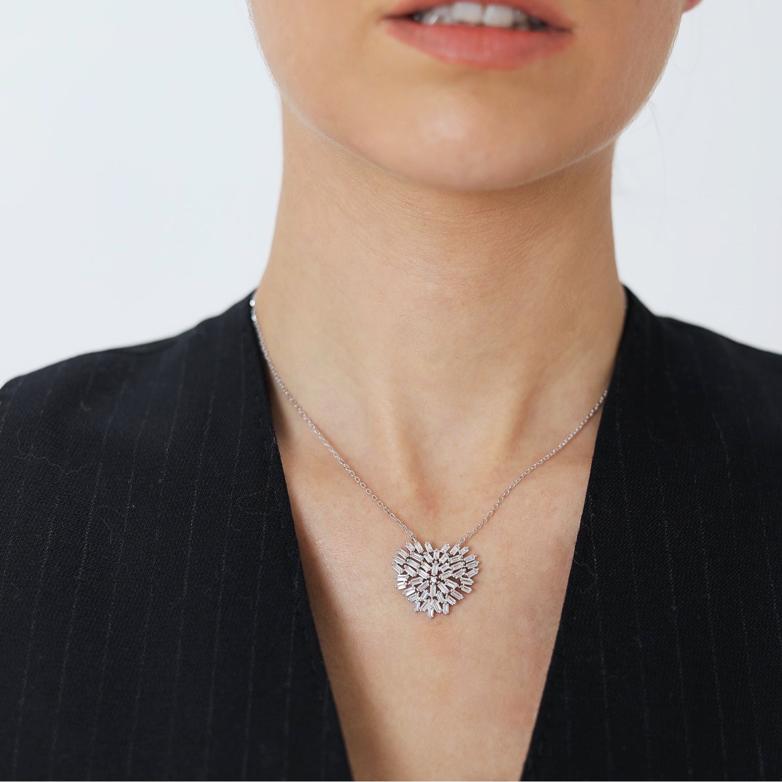Sibela Studio|Cor Necklace: Eternal Symbol of Love and Purity in 925  Sterling Silver with White Stones | WONDER COLLECTION