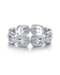 Anillo Charleston de Sibela Studio con diseño de eslabones y circonitas blancas en talla brillante.