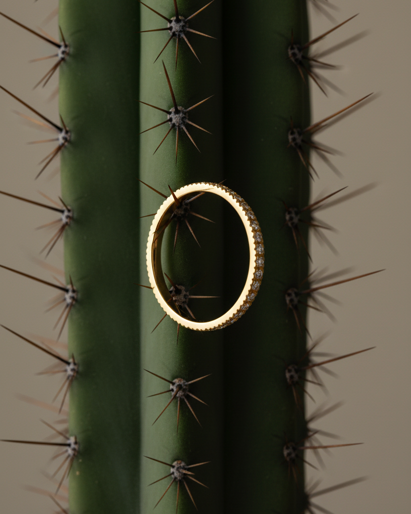 Anillo clásico con circonitas blancas en talla circular, acabado en oro amarillo y diseño elegante y versátil.