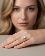 Anillo Flapper con diseño atemporal y piedra oval, una joya creada para acompañarte durante años.
