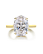 Anillo Flapper en plata de ley 925 con baño de oro amarillo de 18kts y piedra ovalada de 10x12mm inspirado en el estilo audaz de los años 20