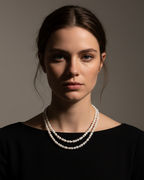 Collar GISELLE con perlas de río blancas de aspecto natural y formas ligeramente irregulares.