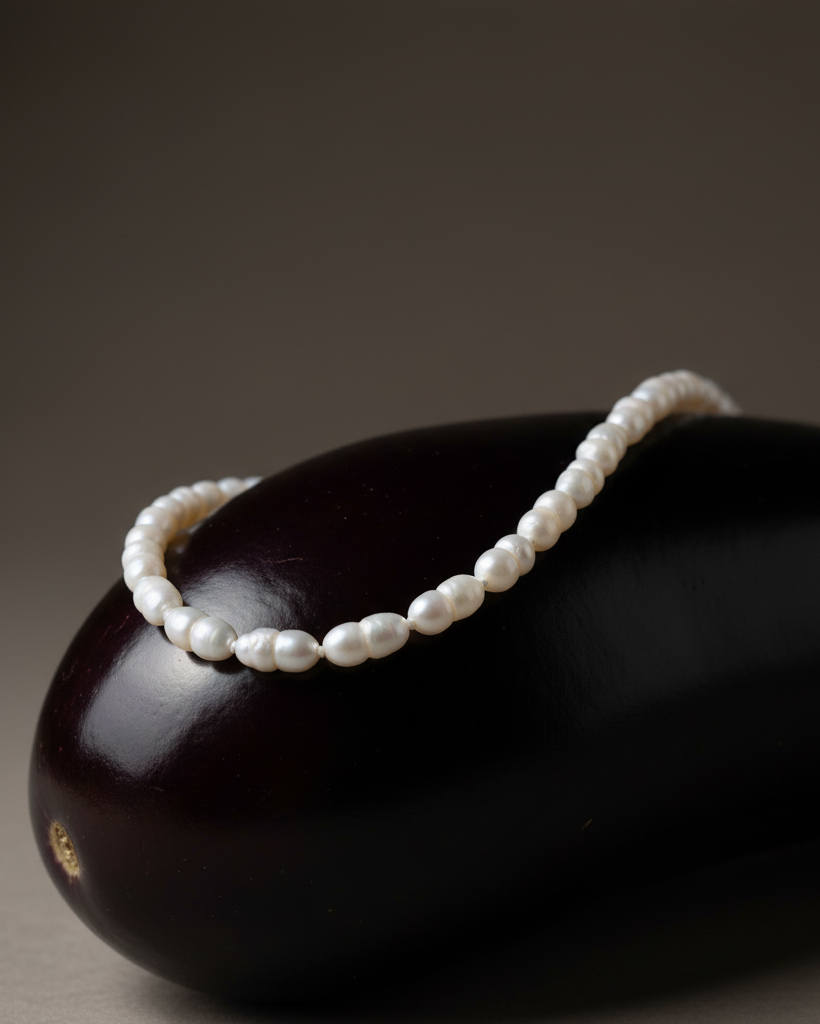 Collar GISELLE con perlas de río blancas de entre 8 y 10 mm y diseño continuo sin cierre.
