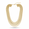 Collar PEDRI dorado de Sibela Studio formado por 7 cadenas en capas escalonadas.