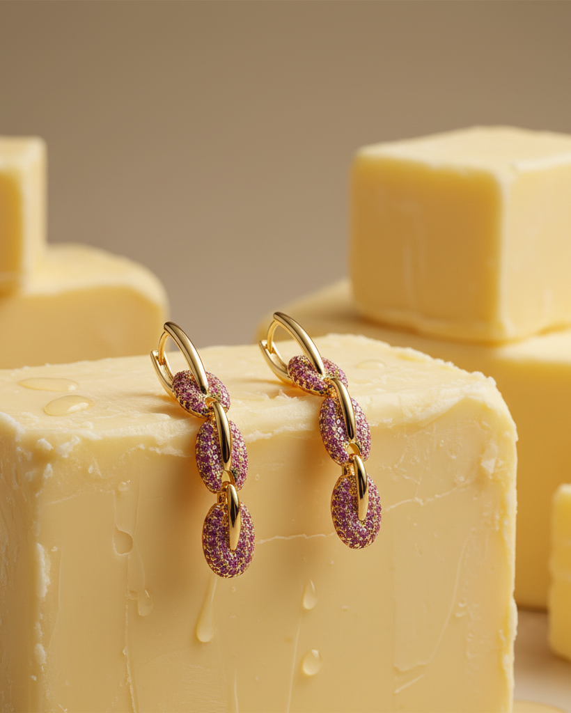 Pendientes Coralina de Sibela Studio con piedras rosas y diseño contemporáneo.