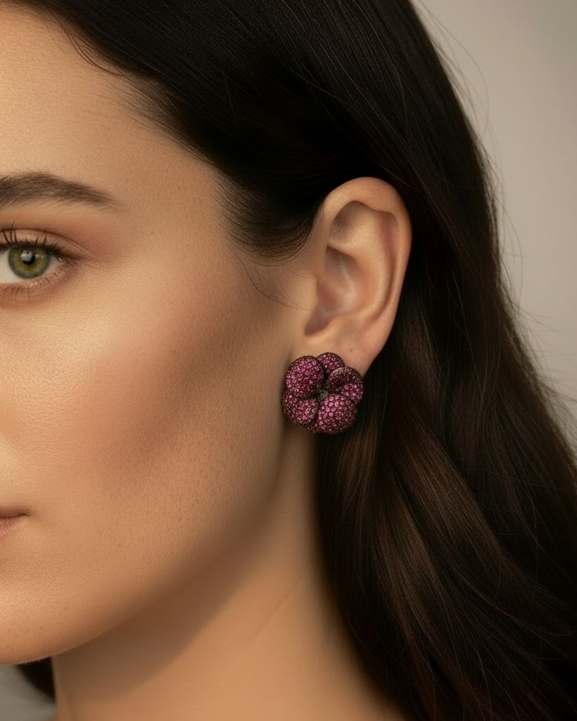 Pendientes elegantes garnet para mujer con diseño sofisticado y brillante.