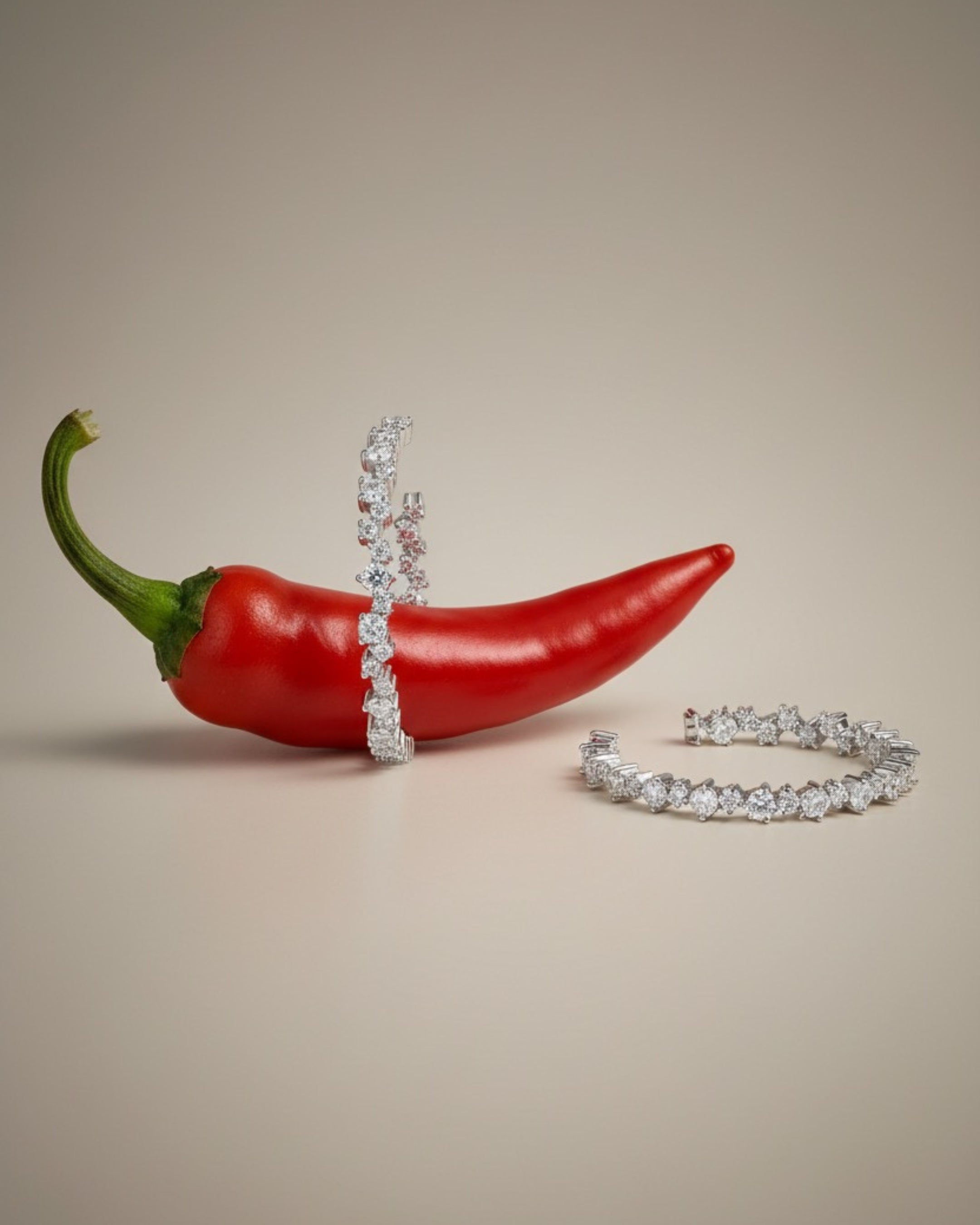 Vista frontal de los pendientes Ice en forma de aro con diseño brillante y sofisticado.