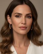 Pendientes Neppi con efecto movimiento y brillo natural gracias a la disposición de sus piedras en diferentes colores.