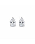 Pendientes Nino con piedra blanca en talla lágrima y acabado elegante en rodio.
