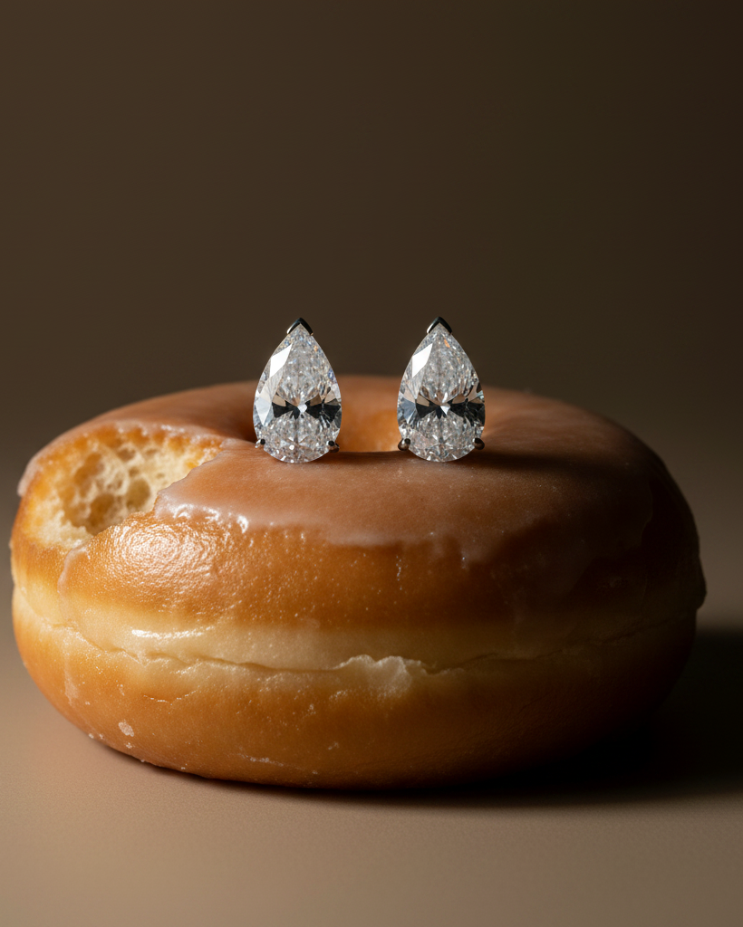 Pendientes sofisticados para mujer con piedra blanca brillante y acabado en rodio.