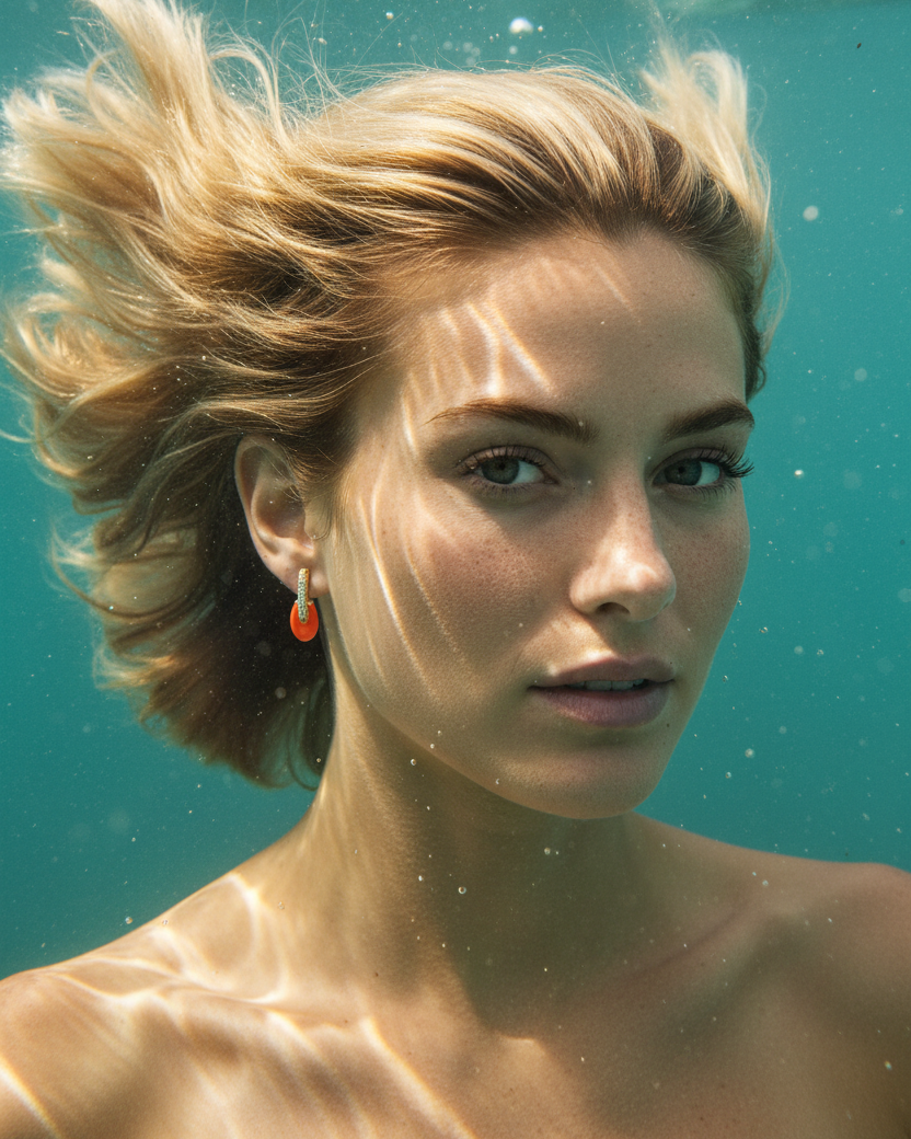 Pendientes Obelia Coral inspirados en el verano con esmalte luminoso y acabado dorado.
