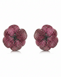 Pendientes Roaring con circonitas garnet y acabado sofisticado en rodio negro.