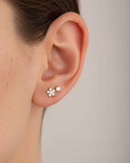 Pendientes con circonita blanca en talla circular de 2 mm.