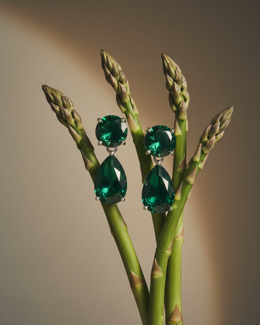 Pendientes sofisticados verdes para mujer con acabado brillante y diseño exclusivo.