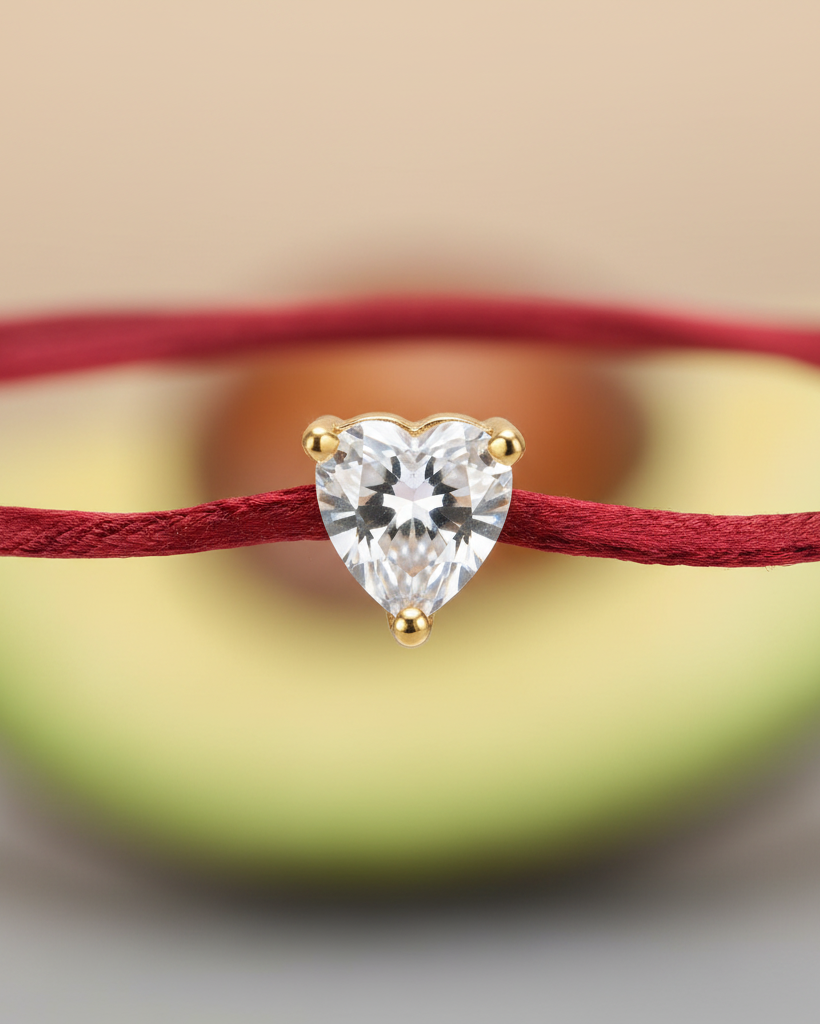 Pulsera Áine con piedra en talla corazón y estilo femenino y sofisticado.