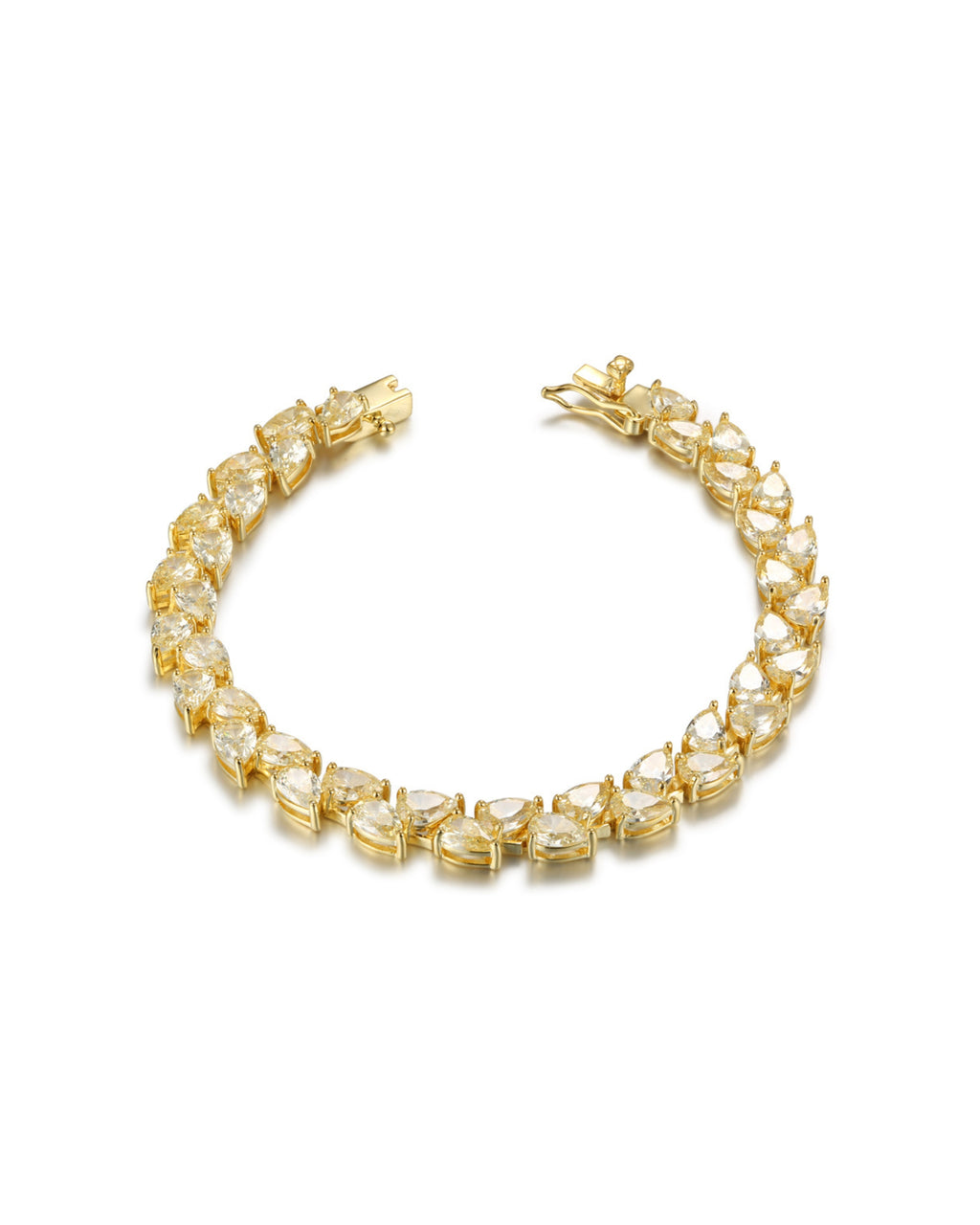 Pulsera ELEN con baño de oro amarillo de 18 kts y piedras amarillas en talla gota.