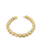 Pulsera ELEN con baño de oro amarillo de 18 kts y piedras amarillas en talla gota.