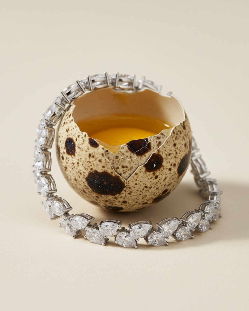 Pulsera elegante de plata 925 con diseño continuo de piedras blancas.