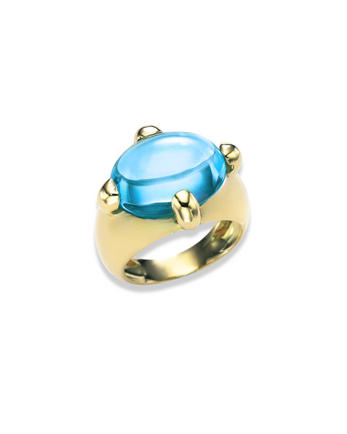 ANILLO AURELIA Topacio Natural Cabochón Oval - Sibela Studio