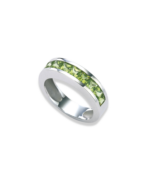 ANILLO CIEL 9 Peridotos Naturales Carré Princess - Sibela Studio