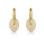Pendientes con esmalte de colores y acabado en oro amarillo de 18 kt, modernos y luminosos.
