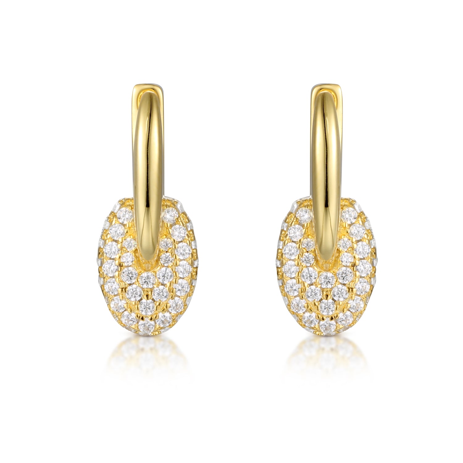 Pendientes con esmalte de colores y acabado en oro amarillo de 18 kt, modernos y luminosos.