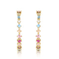 Pendientes Neppi multicolor con piedras semipreciosas y acabado en oro amarillo de 18 kt.