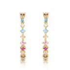 Pendientes Neppi multicolor con piedras semipreciosas y acabado en oro amarillo de 18 kt.